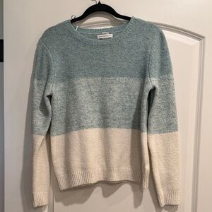 cupcakes & cashmere Blue and Cream Sweater